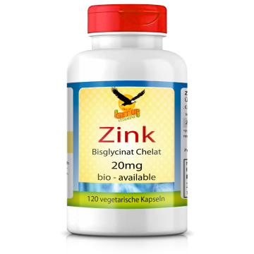 Zink 20mg als Bisglycinat Chelat, 120 Kapseln von GetUP